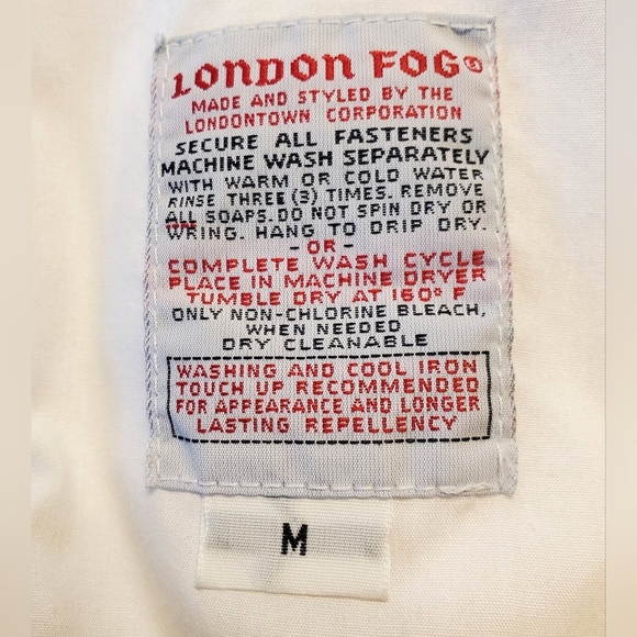 Awesome Vintage 90s London Fog Jacket Men's Size Medium White Vented Full Zip - Picture 11 of 15
